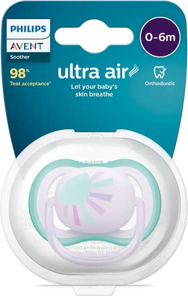 Chupeta Ultra Air 0-6 Meses Philips Avent Recém Nascido Individual Decorada Rosa