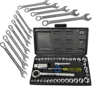 Kit Chave Combinada Boca Estrela Resistente 6a22mm Jogo Soquete Chave Catraca Canhão Pito Aço Carbono 52pçs