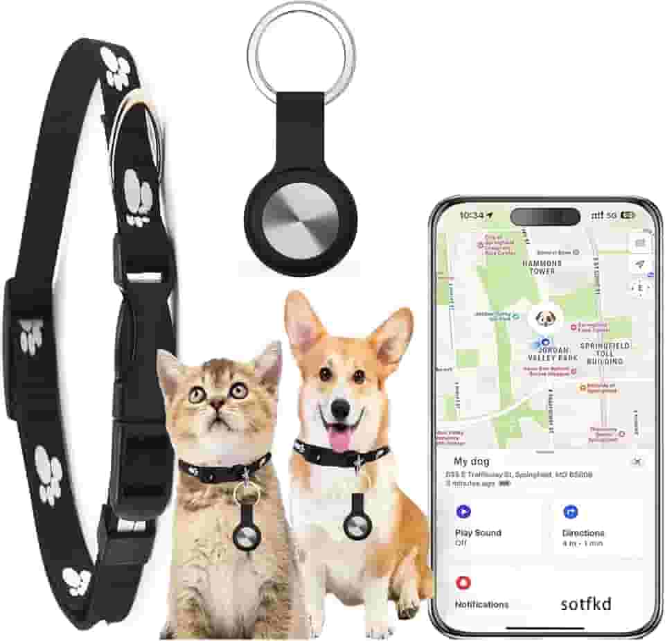 Coleira para gatos - rastreador GPS para cães - rastreador GPS para cães | Android e iOS universal | Sem taxa mensal | Funciona com qualquer coleira