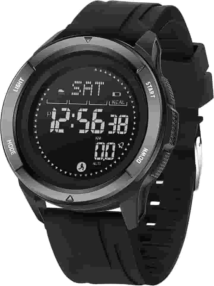 Relógio tático bússola para homens e mulheres com contador de passos, contagem regressiva, cronômetro, cronômetro, pulseira de borracha, leve, digital, impermeável, relógio laranja