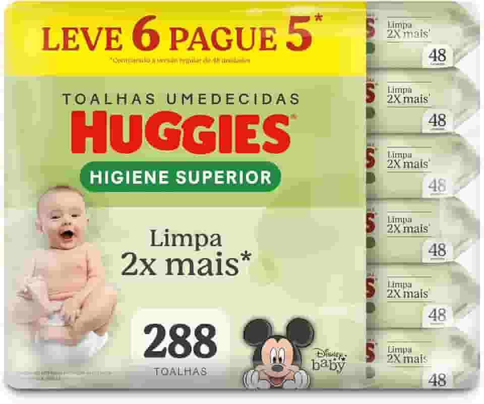 Lenços Huggies Higiene Superior Limpam 2x Mais com 288 unidades