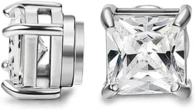 Brinco Masculino Magnético Imã Fake Brilhante Aço Inox Par