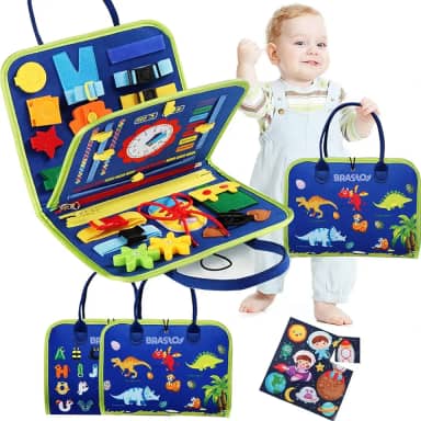 Placa de Montessori Sensorial Maleta Infantil Educativa Brinquedo 1-3 anos (Azul)