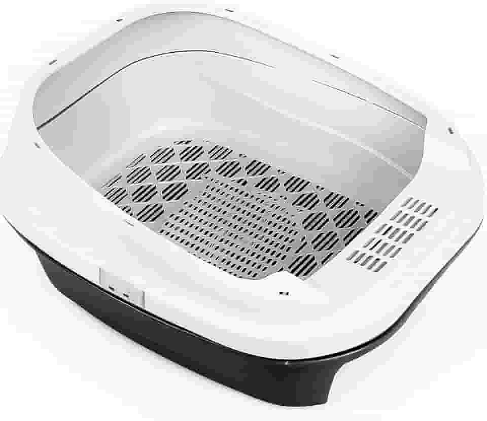 Bandeja Furba Caixa de Areia Gato Lillos Pet - Sistema Peneira, Limpeza Facil e Higienica (Preto)