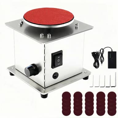 KZU Mini Lixadeira De Bancada 4', Mesa Elétrica 110 V, Disco Lixa 6000 Rpm Com 20 Lixas Para Trabalhar Metal, Alumínio E Madeira, Velocidade Ajustável
