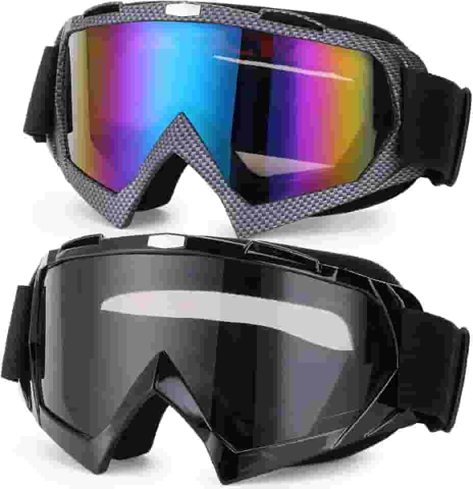 Óculos de esqui, pacote com 2 óculos de snowboard masculino feminino proteção UV antirreflexo