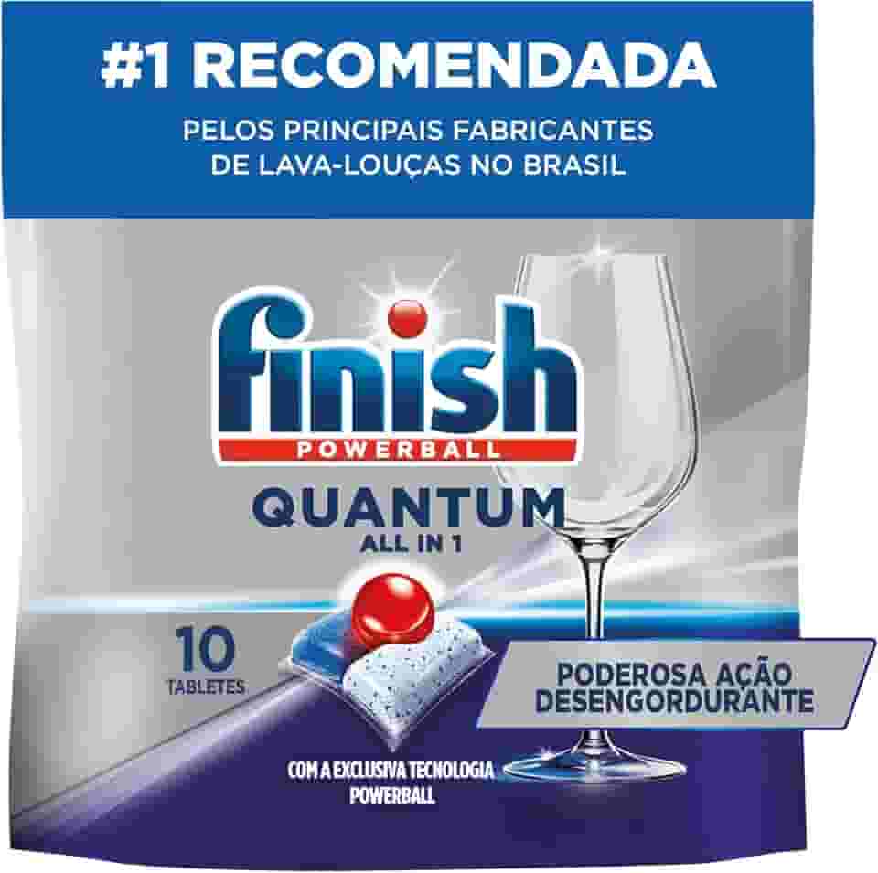 Finish Quantum All in 1 Detergente para Lava Louças em Tabletes com 10 unidades