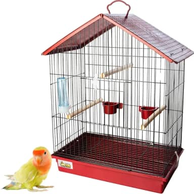 Gaiola Calopsita Viveiro Para Pássaros Grande Reforçado (Vermelho)