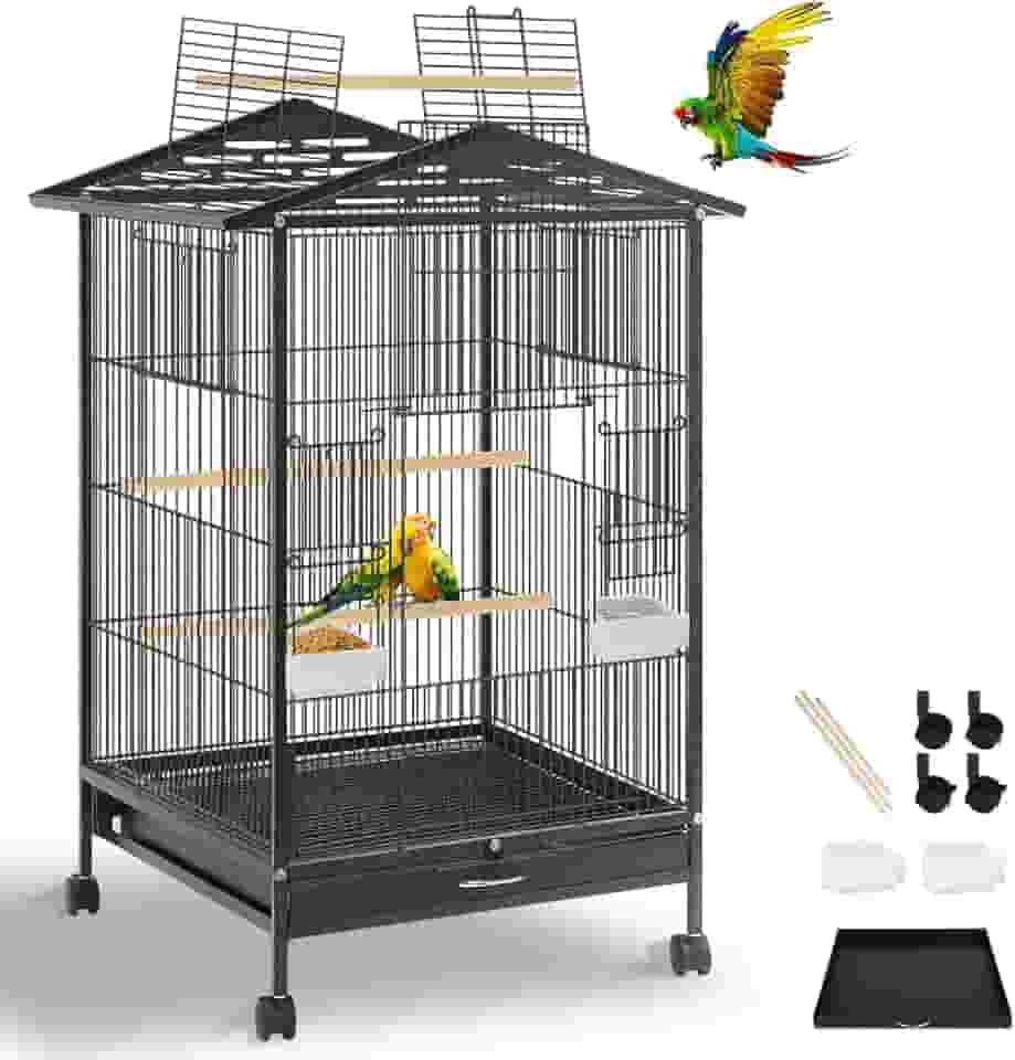 Gaiola para Calopsita, 97 * 46 * 46cm, Viveiro para Papagaio Grande, Viveiro para Calopsita