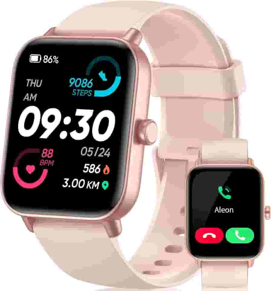 Relógio Inteligente Feminino(Atender/Fazer Chamadas), 1,85 'Grande Tela Fitness Watch com Monitor de Saúde 24H,100+ Modos Esportivos,3 Bandas Smartwatch Impermeável Compatível com Android e iPhone