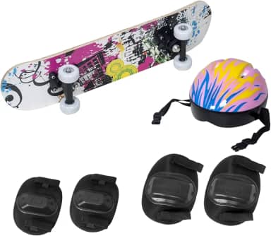 Skate Infantil Radical Iniciante 60 CM Tinta Rosa BH Store