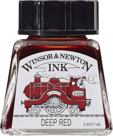 Winsor & Newton Drawing Inks Tinta para Desenho, Vermelho (Deep Red), 14 ml