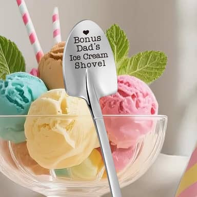 Presentes de pai para o pai, Natal, bônus, pai, padrasto, presente de aniversário para homens, marido, avô, aposentadoria, Natal, meias, enchimento, fofo, gravado, pá de sorvete, colher de colher para