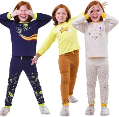 Combo 3 PIJAMAS Infantis Meia Estação Menino ou Menina, Algodão PREMIUM, Detalhes Interativos, 1 a 10 anos
