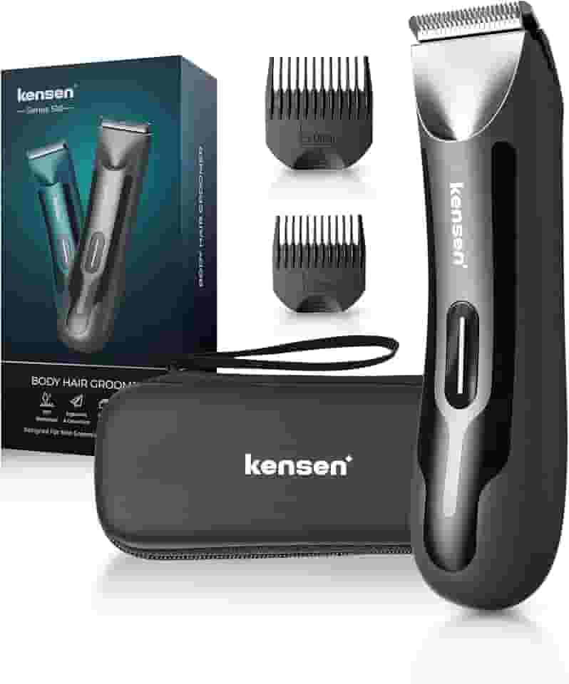 Kensen Barbeador elétrico depilador corporal para barba para homens, com iluminação LED, uso úmido e seco para rosto, tórax, axilas, pernas (RFCD-9088)