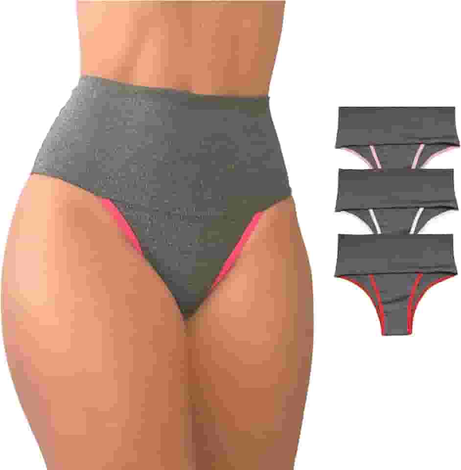 Kit 3 Calcinha Modeladora Cós Alto - Compressão para Barriga Cintura Alta, Sem Costura, Forro 100% Algodão - VIÉRE