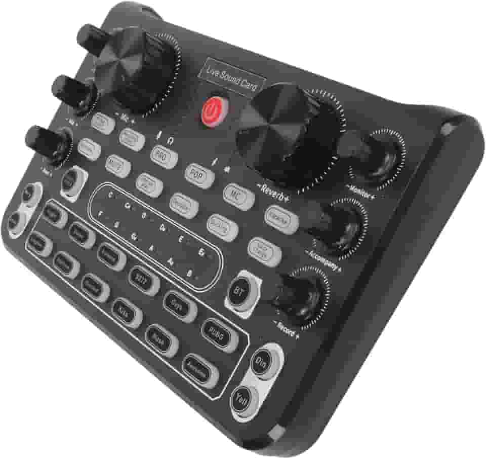 Estink Placa de Som Ao Mesa de Mixagem de Som Mixer Com 8 Efeitos Sonoros 16 Redução de Ruído Ambiente para Karaokê Transmissão DJ Podcast