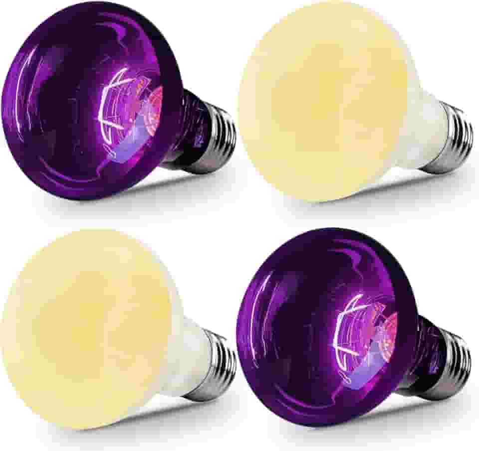 TRIGRAND Lâmpada De Calor Para Répteis, Lâmpadas De Calor, Lâmpada De Aquecimento 100W, Pacote Com 4, Luz De Aquecimento Para Dragão Barbudo, Lâmpada De Réptil Uva Uvb Para Dragão Barbudo, Tartaruga