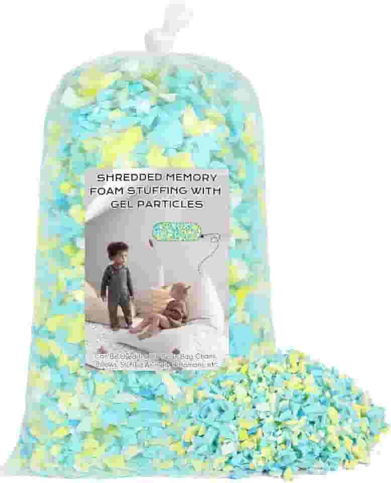 Enchimento de saco de feijão, enchimento de espuma de memória desfiada de 2,3 kg, enchimento de cadeira de pufe, enchimento de refil de saco de feijão, enchimento de saco de pancada