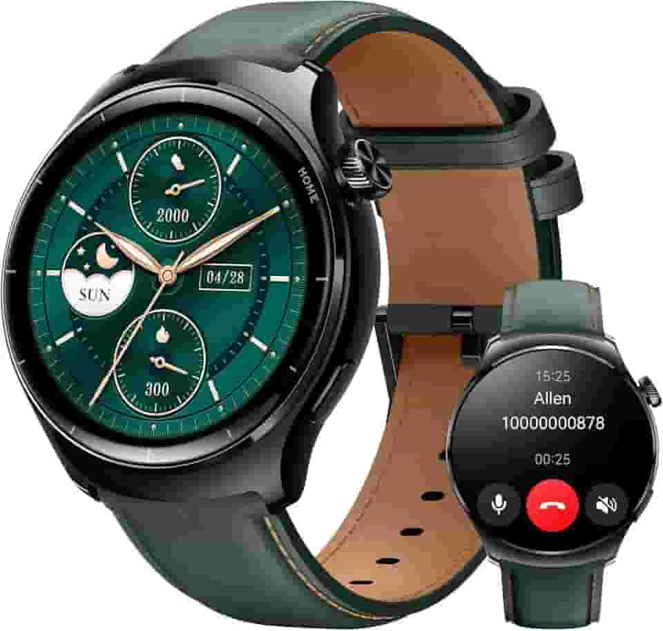 Mibro Lite3 Pro Relógio inteligente para homens, Chamada Bluetooth GPS Relógio de fitness, Rastreador de atividades Tela UHD AMOLED de 1,32'' 5ATM à prova d'água, para iOS e Android (Verde escuro)