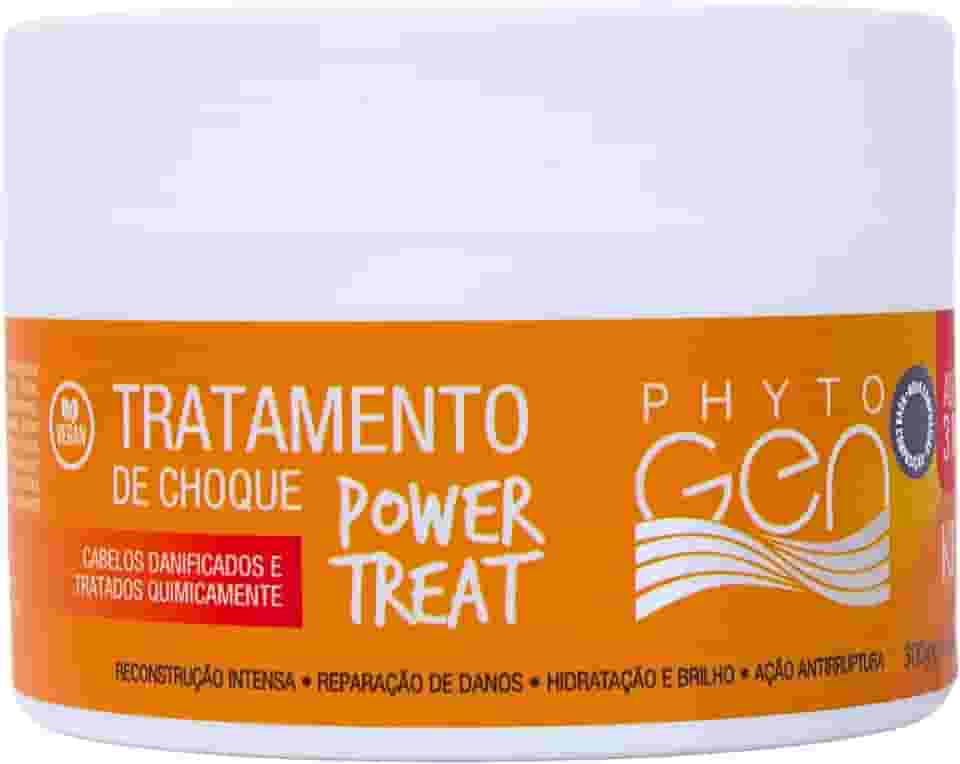 Phytogen, Máscara de tratamento para cabelos, Para todos os tipos de cabelos, Tratamento de choque, Power Treat, 300g, Laranja
