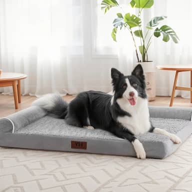 Camas ortopédicas para cães de tamanho extra grande, sofá-cama para animais de estimação com capa lavável removível, suporte de espuma de ovo, almofada reforçada para um sono confortável, cama