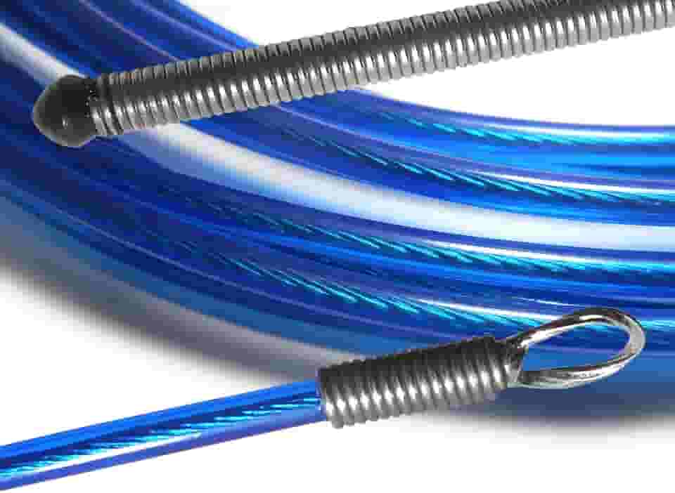 Puxa Fio Passa Fio Guia Sonda Profissional Alma De Aço Resistente Durável PF (Azul, 30 Metros)