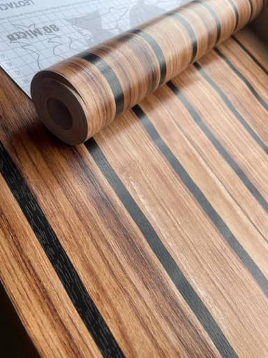 Papel de Parede Adesivo Ripas de Madeira Natural Rolo 10m Lavável Autocolante (Ripado Rústico)