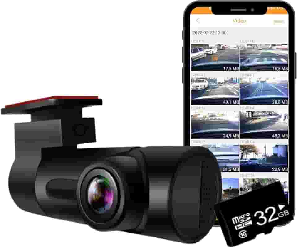 Black Box Vision - Câmera Veicular, Wifi, HD + Cartão 32GB (Dashcam Automotiva Carro Uber)