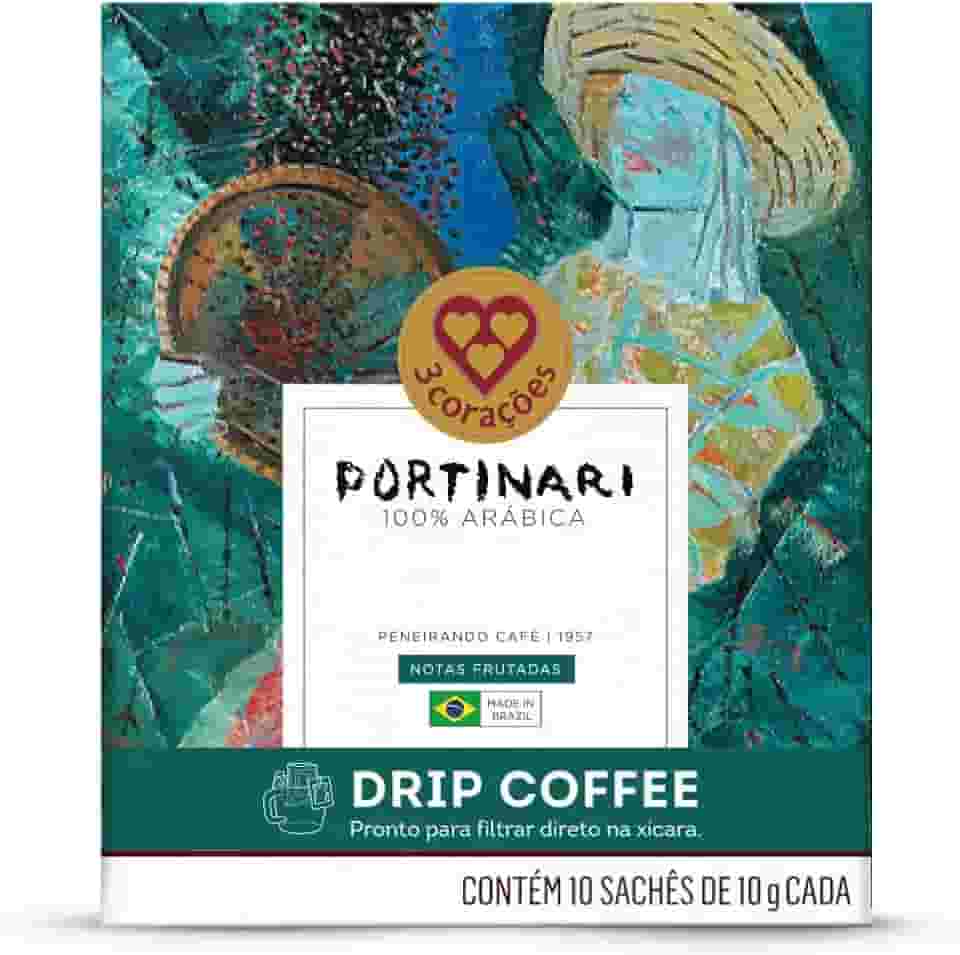 3 Corações Café Drip Coffee Gourmet Portinari, Notas Frutadas - contém 10 unidades