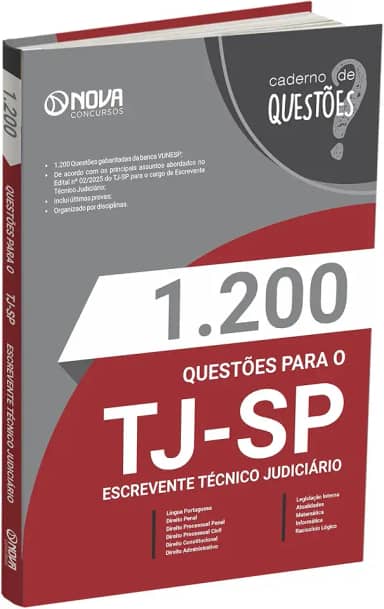 Livro 1.200 Questões Gabaritadas TJ-SP - Escrevente Técnico Judiciário
