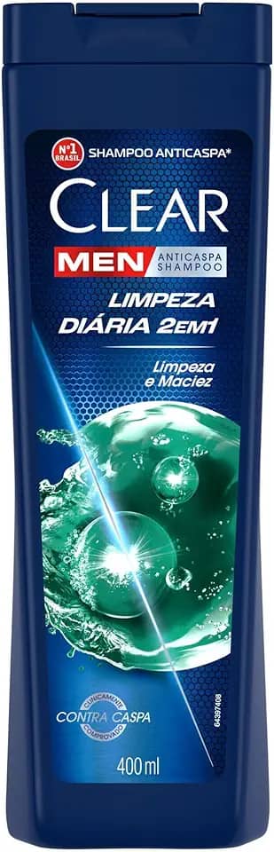 Clear Men Limpeza Diaria 2 Em 1 - Shampoo Anticaspa 400Ml