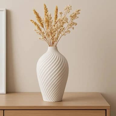 Vaso Alto Flores Secas - Decoração moderna (Branco, 19cm)