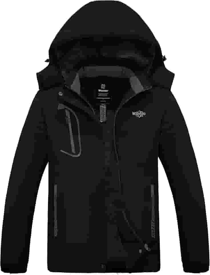 Jaqueta feminina de esqui impermeável à prova de vento, jaqueta de chuva quente de inverno com capuz