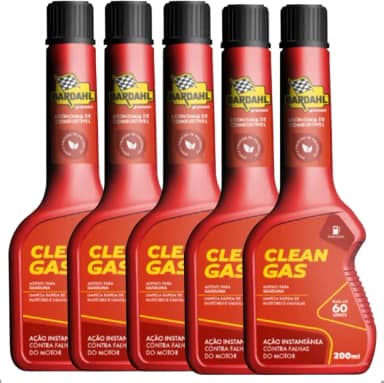 Kit 5 Aditivo Bardahl Clean Gas Combustível Gasolina 200ml