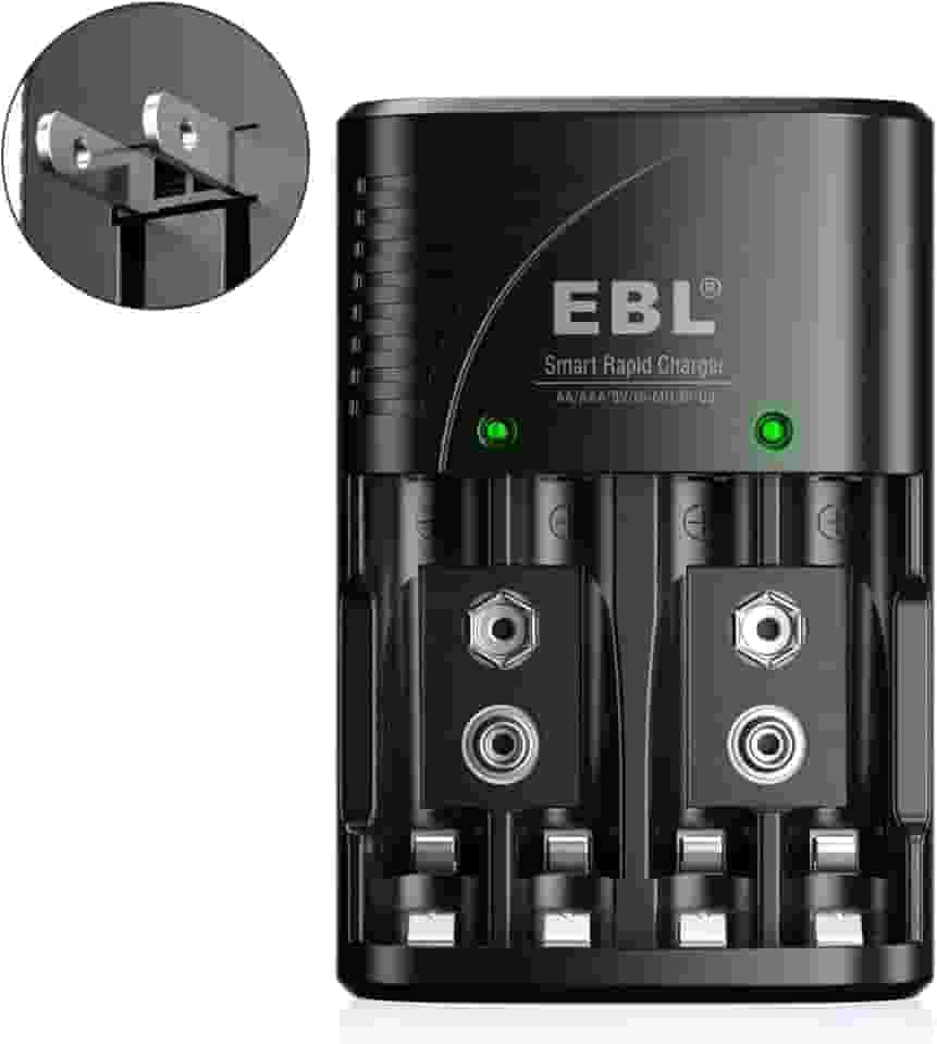 EBL Carregador Rápido Inteligente Aa Aaa para Baterias Recarregáveis Ni-Mh Ni-Cd Aa Aaa 9V