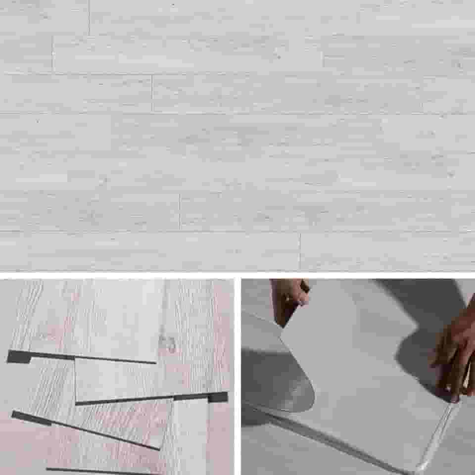 Piso Vinílico Auto Adesivo Régua Madeira Manta Caixa 5m² Cinza Claro Brinovar