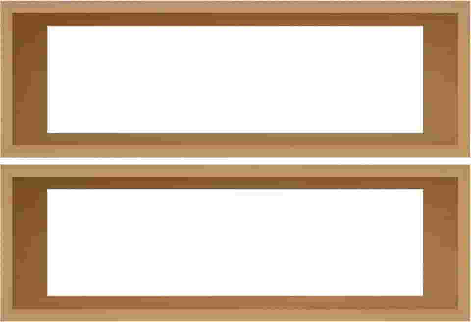 Kit 2 Nichos Decorativos em MDF Cru para Parede - 20x60x12cm Cor:NATURAL;Tamanho:20X60X12CM