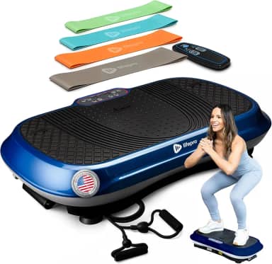 Máquina de exercício com placa vibratória Lifepro Waver – Vibração de alta intensidade para ativação muscular, plataforma vibratória de treino de corpo inteiro com bandas, equipamento de fitness para