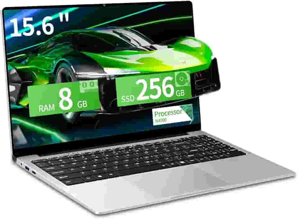 Laptop para jogos de 15,6 polegadas, processador N4000, 8 GB de RAM, SSD de 256 GB, notebooks, laptops, tela 1920 x 1080, WiF5, Mini HDMI, Win 11 Pro, laptops para estudantes, trabalho de negócios