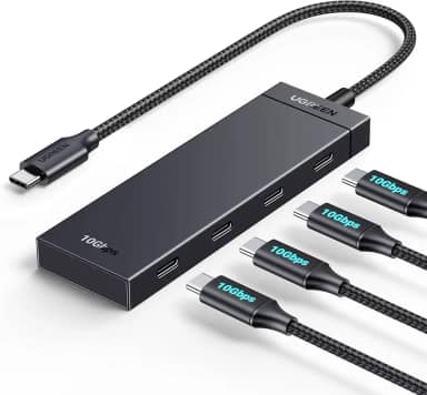 UGREEN Hub USB C 4 em 1 de 10 Gbps, 4 portas USB C 3.2 geração 2, adaptador multiporta USB de alta velocidade tipo C para USB, hub USB para laptop, PC, iMac, MacBook Pro/Air 2024, Playstation, Xbox,
