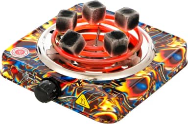 minkah Queimador de carvão, acionador de carvão de coco, fogão elétrico de alta potência, cabo longo de controle de calor inteligente para churrasco, cozinha