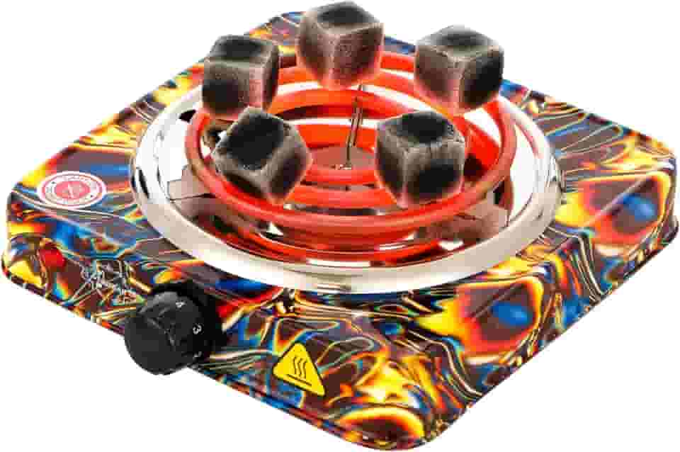 minkah Queimador de carvão, acionador de carvão de coco, fogão elétrico de alta potência, cabo longo de controle de calor inteligente para churrasco, cozinha