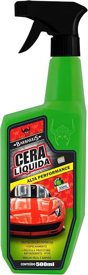 Cera Líquida Barbarius Alta Performance para Automóveis, 500ml, Proteção UV, Aplicação Fácil e Rápida