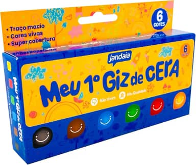 Giz de cera 'Meu 1º giz' 06 cores - Jandaia