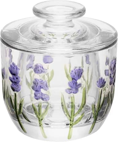 LYOR - Manteigueira Francesa Lavanda Hand Painting 9,40cm 9,8cm Cristal
