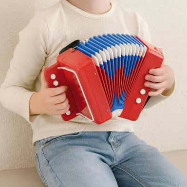 SANFONA INFANTIL MINI ESTILO PROFISSIONAL VERMELHO