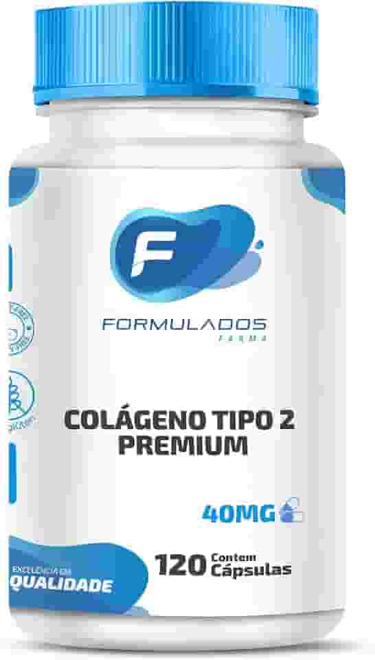 Colágeno Tipo 2 Premium, 40mg, Ideal para Articulações, Coluna, Joelhos e Inflamações, 120 Cápsulas