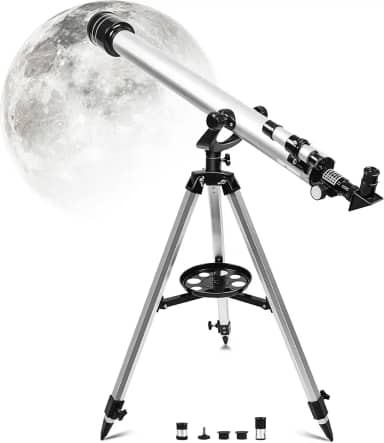 Telescopio Astronomico, Diâmetro Da Lente Objetiva: 60 mm, Telescopio Astronomico Profissional, Luneta Telescópica Profissional, Telescópio Astronômico de Alta Ampliação, Tripé Com Altura Ajustável