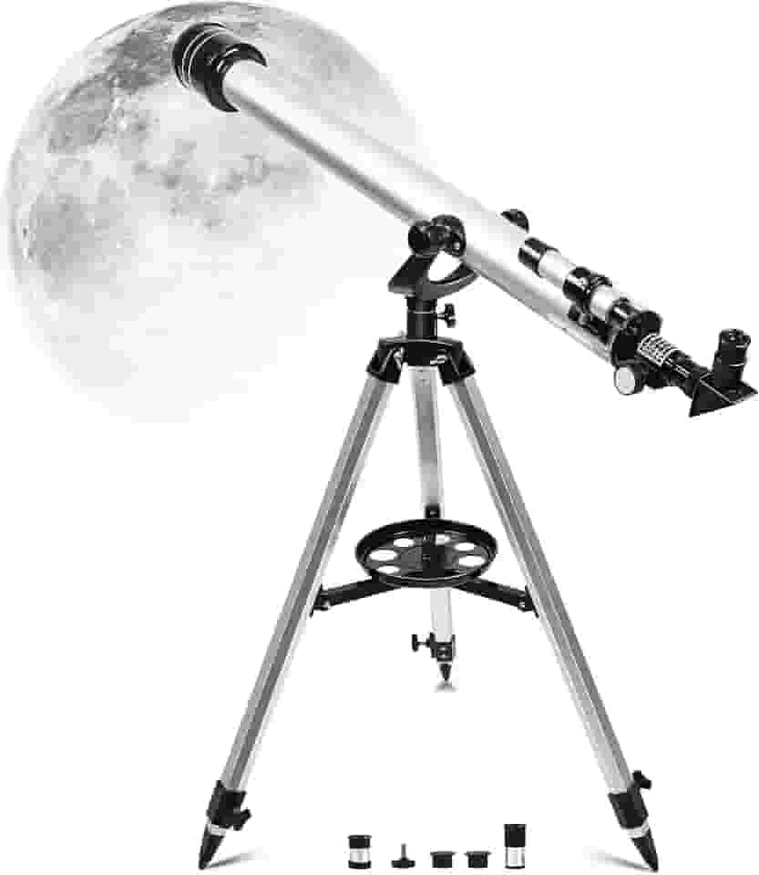 Telescopio Astronomico, Diâmetro Da Lente Objetiva: 60 mm, Telescopio Astronomico Profissional, Luneta Telescópica Profissional, Telescópio Astronômico de Alta Ampliação, Tripé Com Altura Ajustável